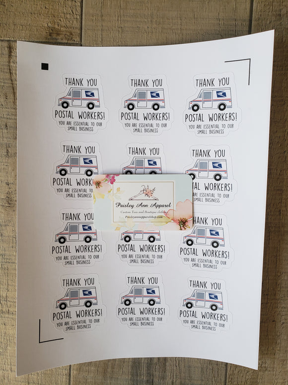 Postal worker sticker- 12 count
