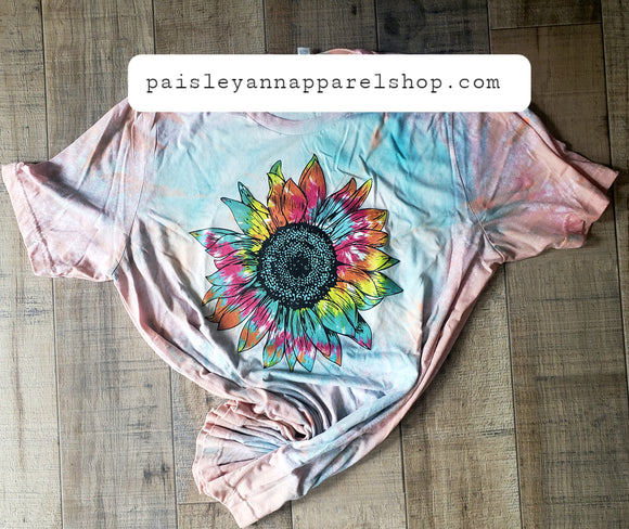 Sunflower pink and blue tie dye RTS size XL