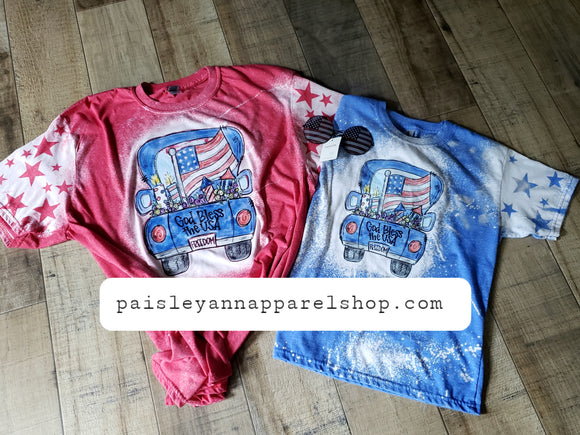 God bless the USA RED adult size XL