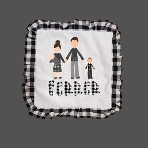 Family Buffalo Plaid ruffle pillow CASE