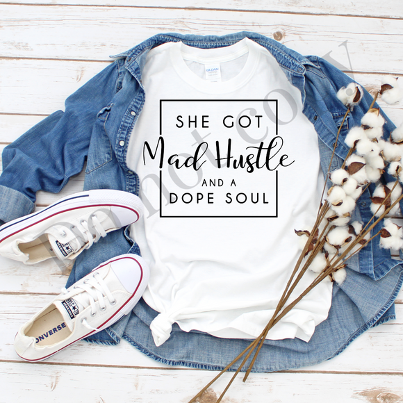 Mad hustle White T shirt