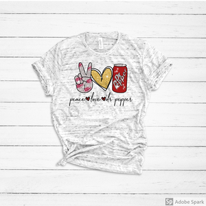 Peace love dr pepper on marble bella canvas