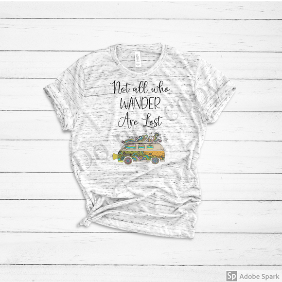 Not all who wander are lost marble bella canvas