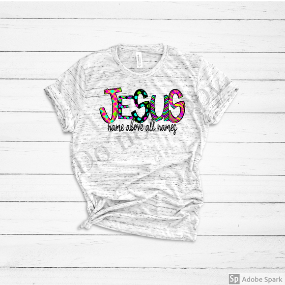 Jesus name above all names marble bella canvas