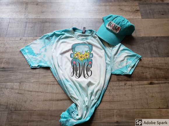 Truck with sunflowers cotton and monogram