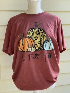 Its fall yall rust SCREEN PRINT shirt