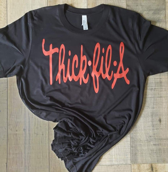 Thick fil a BLACK SCREEN PRINT shirt