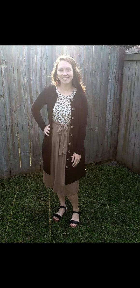 Leopard short sleeve dress