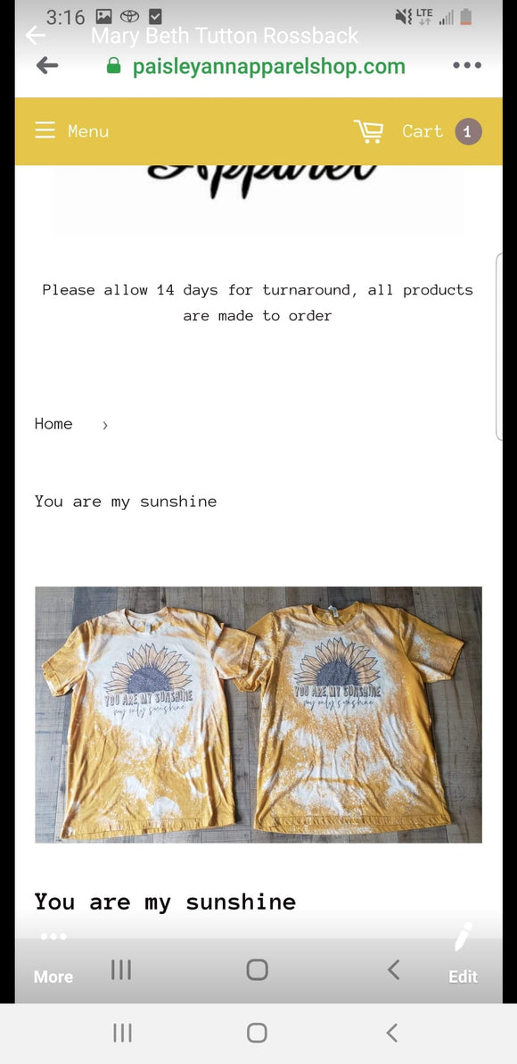 Order for Mary Beth