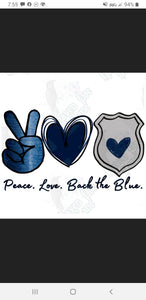 Peace love black the blue-- distressed=royal blue