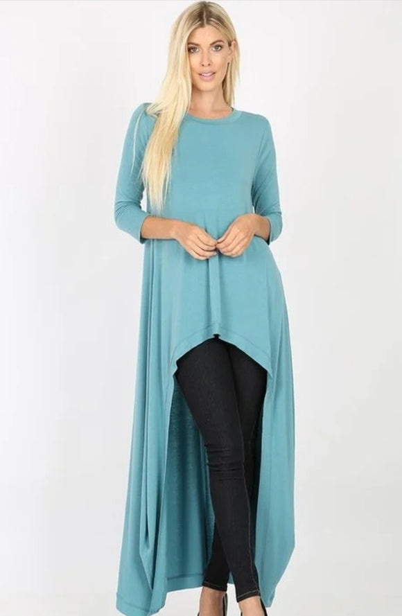 Teal high low Tunic
