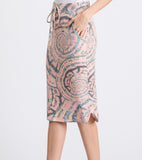 Pink tie dye drawstring skirt