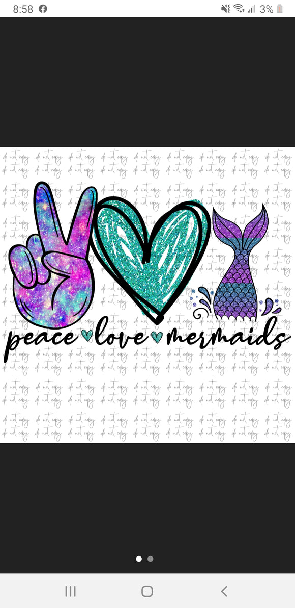 Peace love mermaids -tahiti distressed