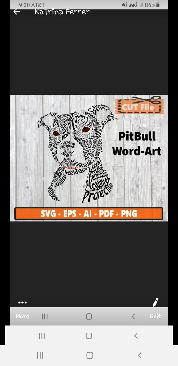 Pit bull word art