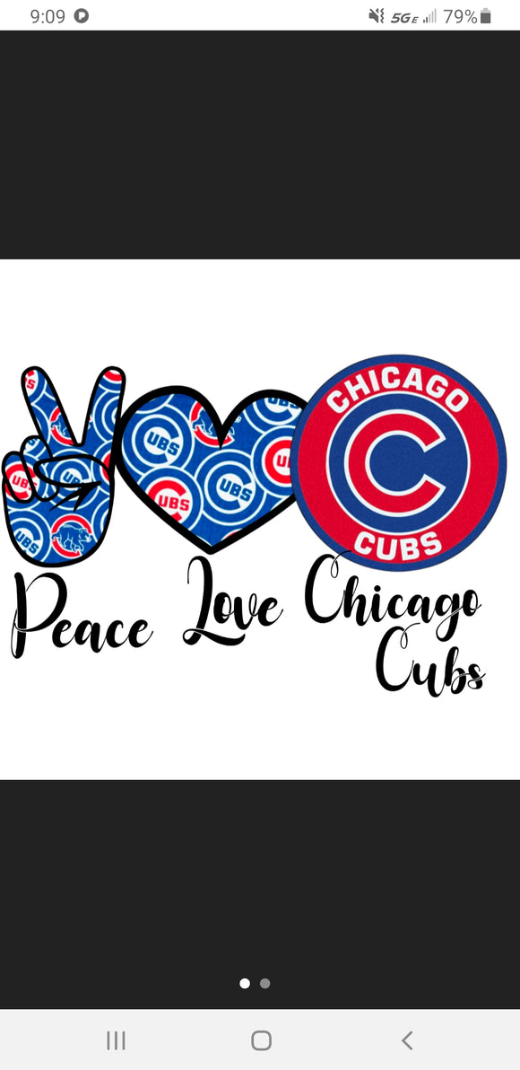 Peace love cubs on Blue