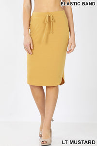 Mustard Drawstring skirt